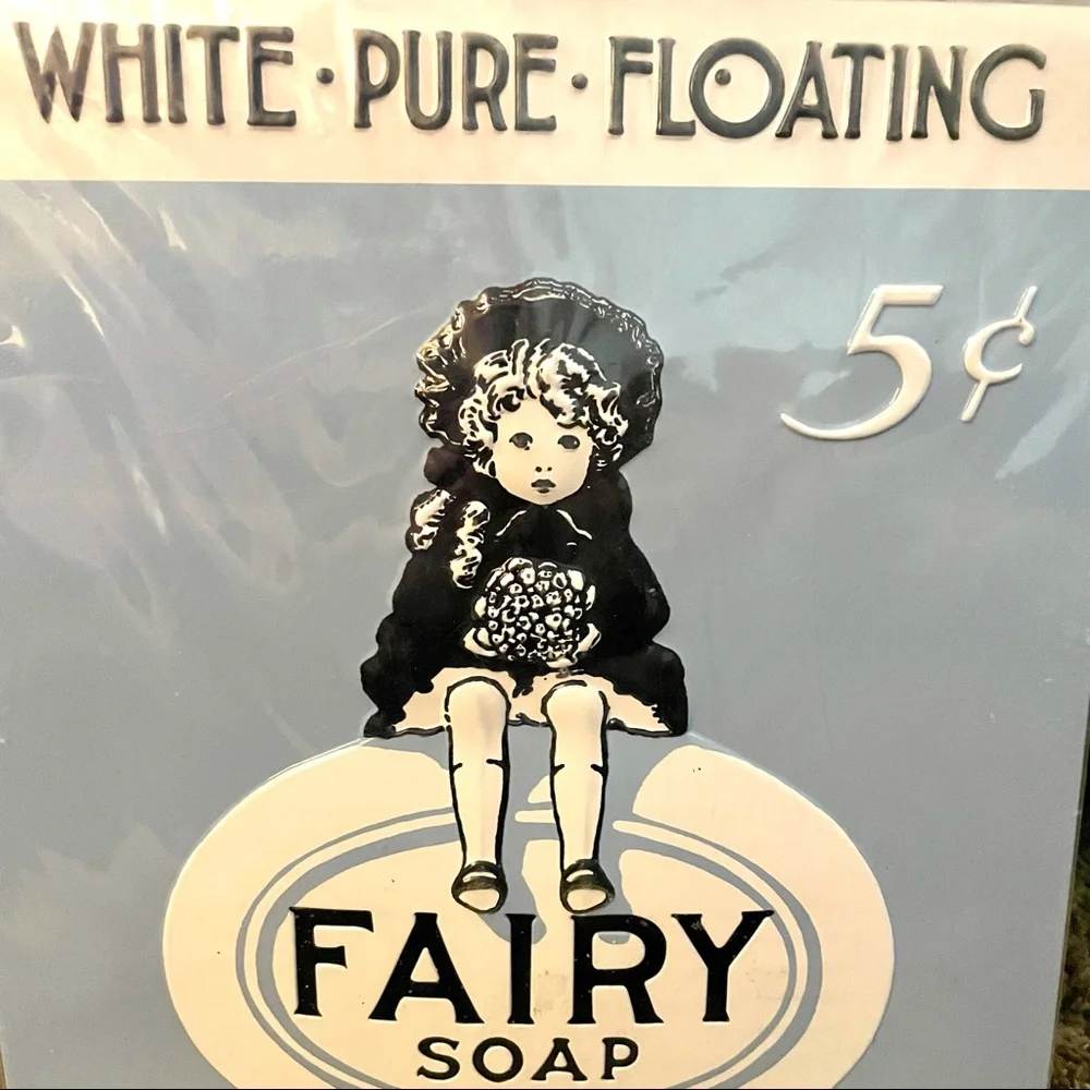 NEW Fairy Soap Embossed Metal Sign